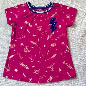 Harry Potter Hogwarts Short Sleeve T-Shirt Tee Girls, Lightening Bolt, 7/8
